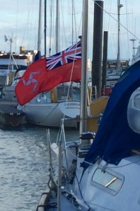 Isle of Man Red Ensign on Frank's stern.