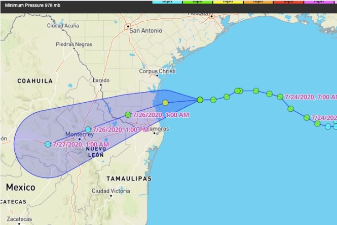 Huricane Hanna July 25 2020